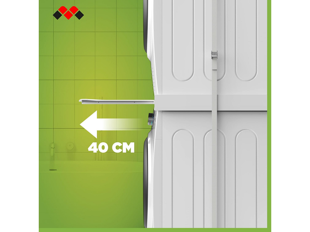 Kit di Sovrapposizione per Lavatrice e Asciugatrice+Ripiano Estraibile Base Torre Pro L60 | Meliconi - immagine 7